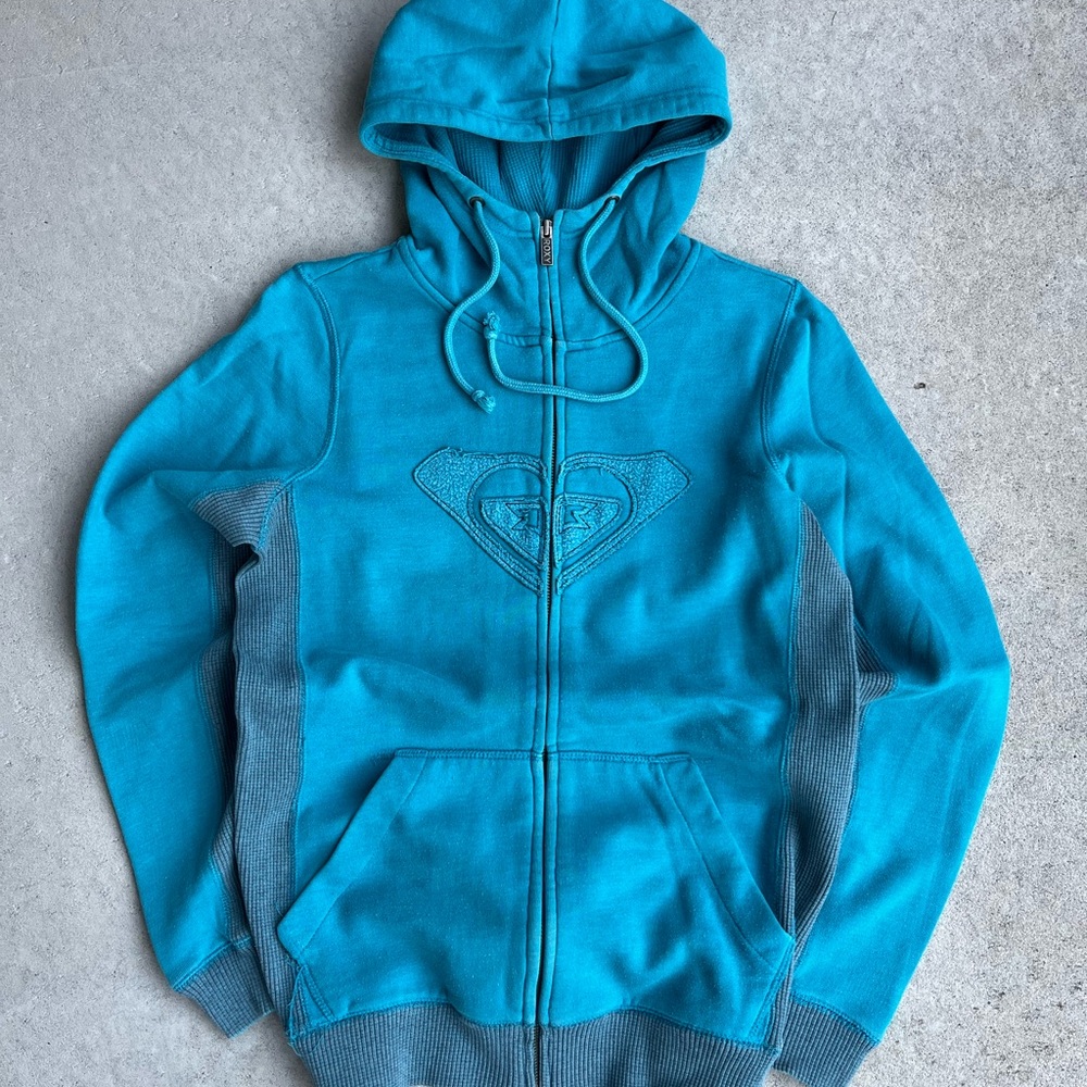 Roxy Teal Textured Hoodie